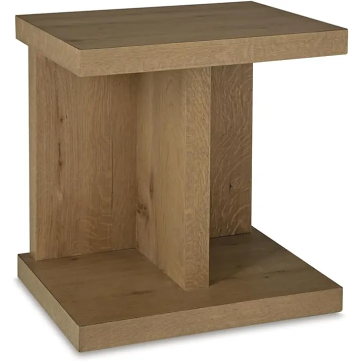Signature Design by Ashley Brinstead Casual Chairside End Table with Power Supply and USB Ports, Light Brown