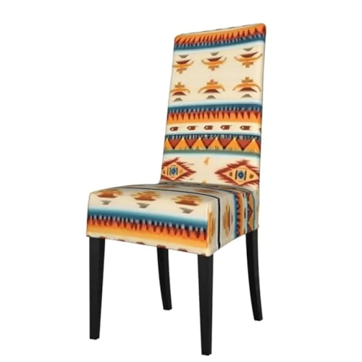 GELATU Native American Print Cover for Chairs Dining Room - Water-Resistant Chair Seat Covers, Seat Covers for Dining Room Chairs