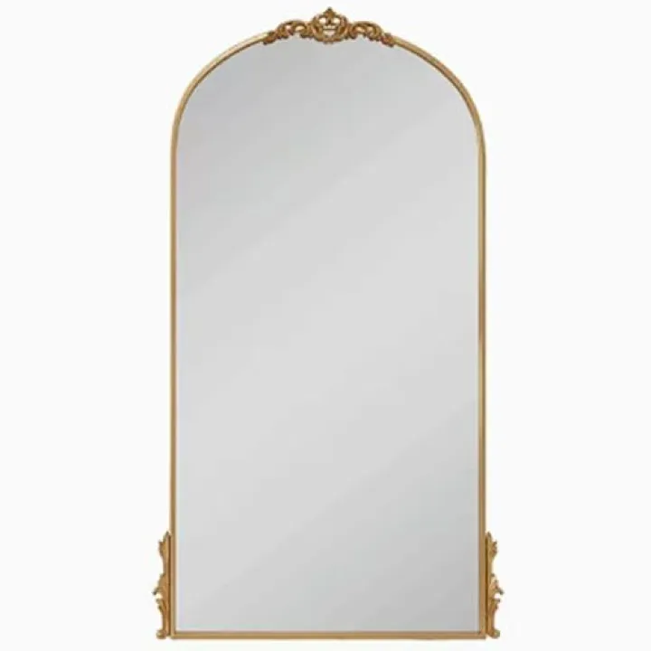 ESRADA Ornate Carved Floor Standing Full-Length Dressing Mirror - Vintage European Style | Enhance Home Decor with Elegant Wall Mounted Decorative Mirror - American Retro D gold-70 * 180cm