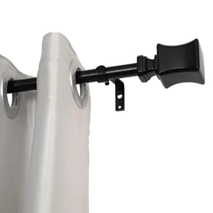 0.75 in. Curtain Rod for 48-86 in. Windows Black
