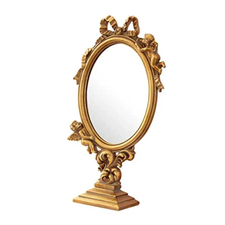 Ipetboom 1pc Vintage Makeup Mirror Elegant Vanity Mirror for Bedroom High Definition Reflection for Dressing Tables and Home Decor