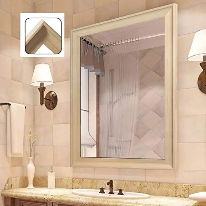 Modern Simple Wall-Mounted Bathroom Mirrors Decorative Mirrors Rectangle Large Framed (Color : A Size : 60 * 80cm) (A 60 * 80cm)