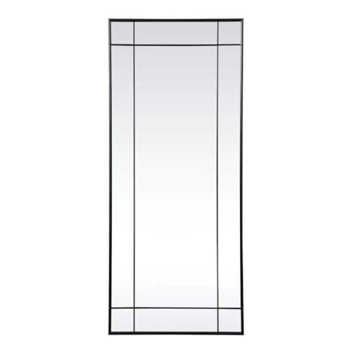 Elegant Decor Viola 30x70 Metal & MDF Panel Full Length Mirror in Black