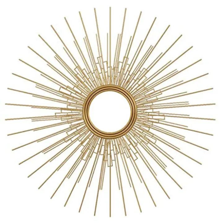 Modern Contemporary Metal Crafted Premium Wall Decorative Mirror | Antique Rustic Designed Finish Wall Mounted Mirror | Home Decor Gifts