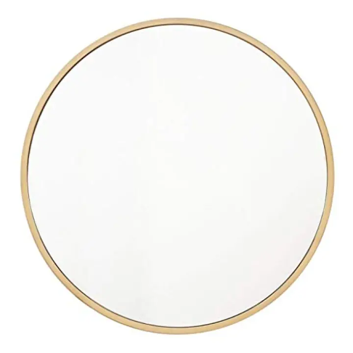 Mirror - Bathroom Round Make-up Wall-Mounted European Wall Wall Hanging 40/50/60/70/80cm (Color : Gold Size : 60cm)