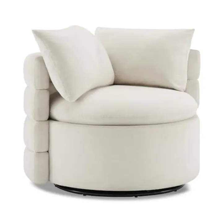 KISLOT Swivel Accent Chair Modern Upholstered Performance Fabric for Bedroom Nursery Reading Waiting Living Room