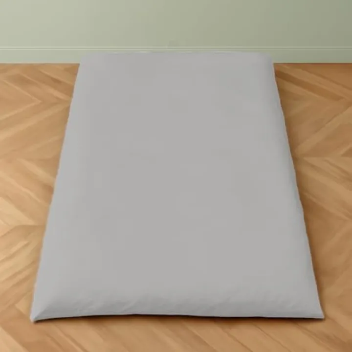 Twin Size Japanese Zippered Futon Covers - 100% Egyptian Cotton - Floor Mattress Cover for Traditional Japanese - Super Soft Couch Slipcovers Floor Mats Sofa Protector, Silver