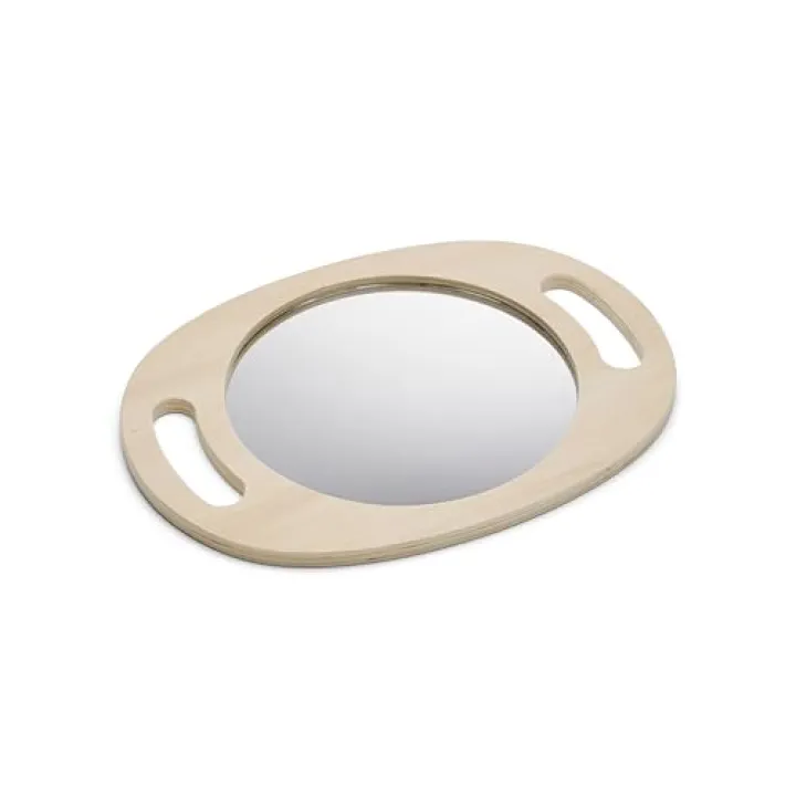 tickit Hand Held Wooden Mirror – Lightweight and Easy Hold Child’s Mirror for Reflection and Sensory Play – Durable with Full Reflective Surface