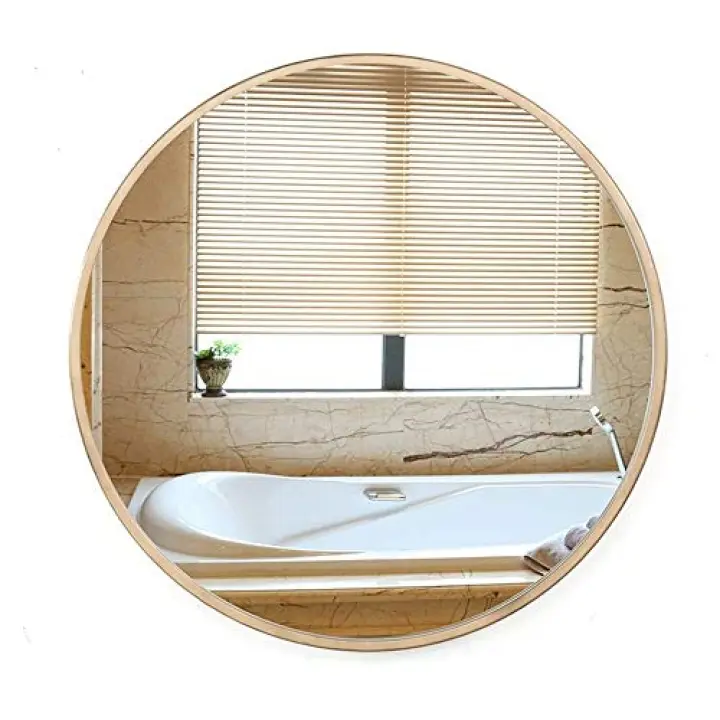 Bathroom Mirror 50cm Round Framed Wall Mounted Washbasin Vanity Mirror (Size : 70cm) (60cm)