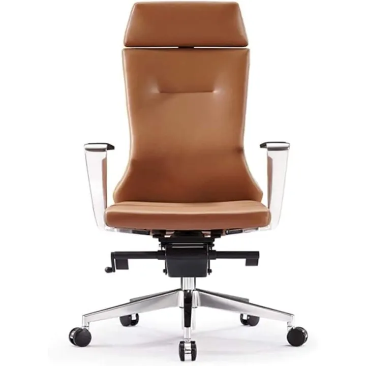 Executive Office Chair Office Staff Computer Work Chair Leather Staff Can Rotate and Lift Office Conference Chair Ergonomic Design Comfortable Waist Support Chair