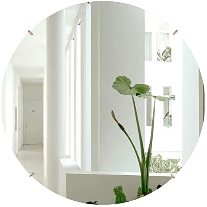 Mirror Round Frameless Wall Mirror - Modern Bedroom Bathroom Mirror Shaving Wall-Mounted Beauty Mirror Wall Mirror (Size : 60x60cm) (40x40cm)