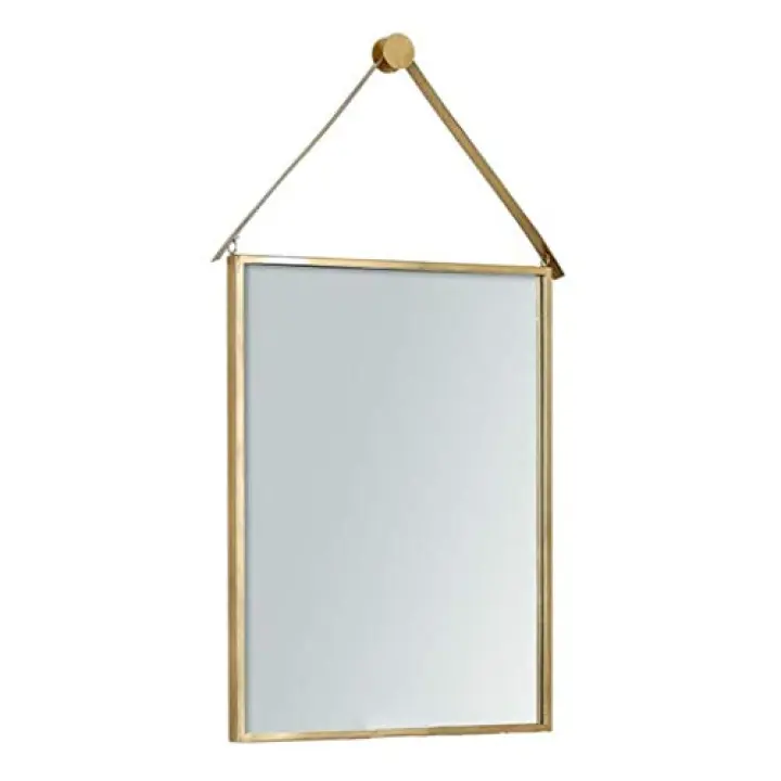 Wall-Mounted Mirrors Bathroom Nordic Wrought Iron Wall Mirror for Household Bedroom Living Room Apartment (Color : Gold Size : 40 * 60cm) (Gold 30 * 50cm)