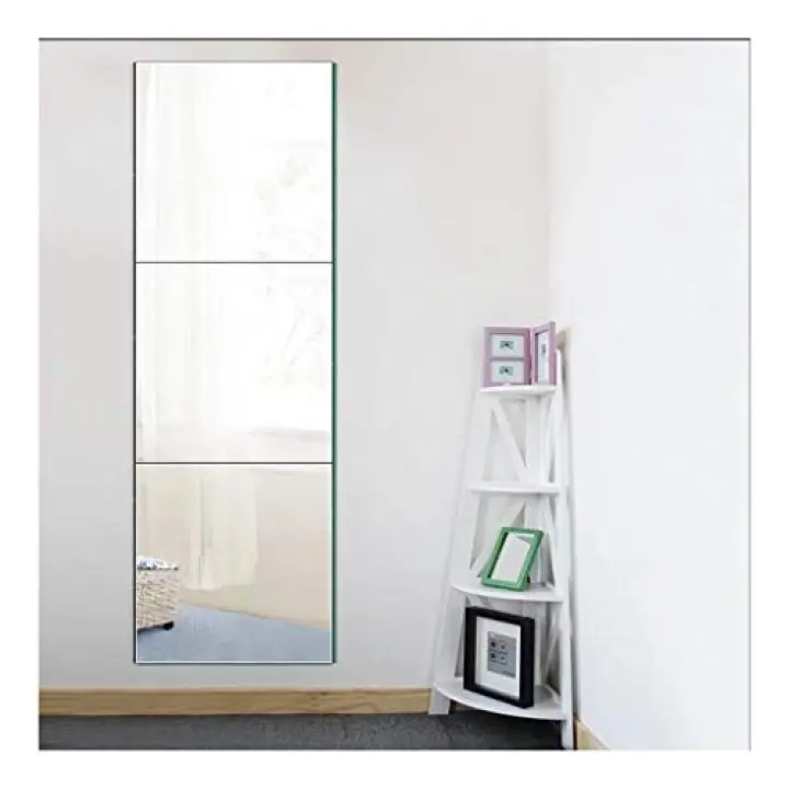 Wall-Mounted Vanity Mirror Full Body Mirror Bedroom Combination Mirror Wall Stickers Student Dormitory Frameless Mosaic Mirror Size: 45cm AN1018 914