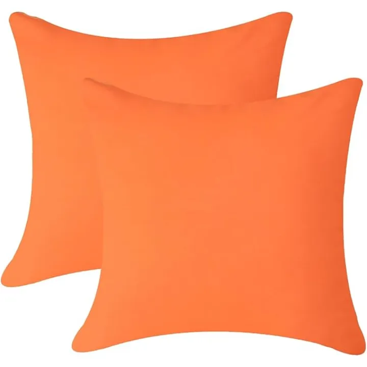 Pack of 2 Outdoor Waterproof Pillow Covers Decorative Throw Pillow Covers Furniture Cushion Cases Spring for Chair Patio Garden Couch Tent Balcony Sofa, Orange, 28"x28"