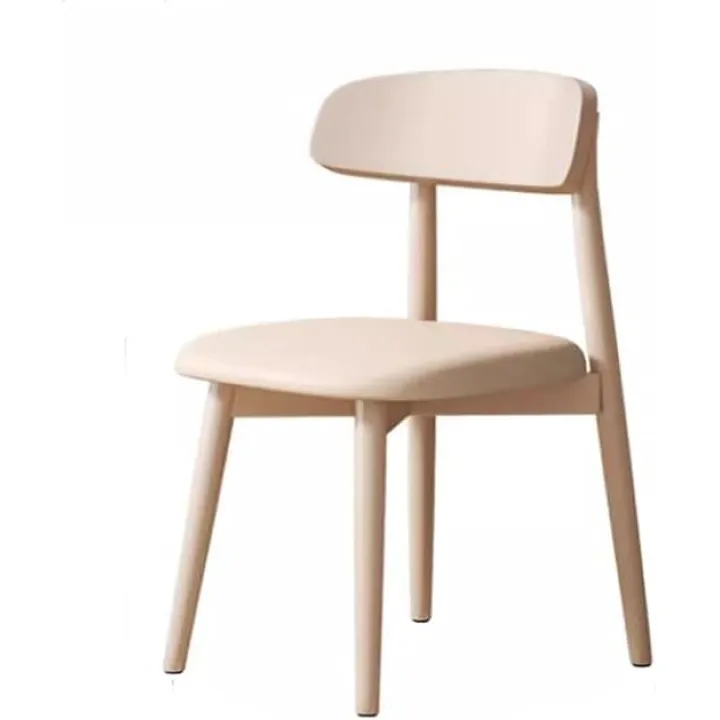 Mid-Century Modern Style Dining Chairs Living Room Side Chairs with Curved Back PU Leather Armless Chairs for Kitchen, Dining Room, Restaurant, White Finish