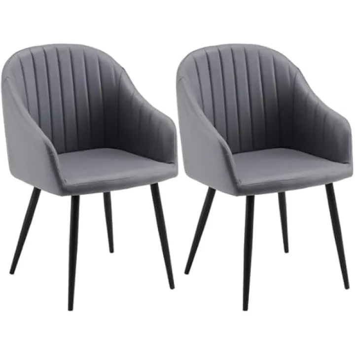 Modern Dining Chairs, Accent Upholstered Chairs with Metal Legs, Armchair Living Room Chair for Living Room Bedroom Guest Room, Light Grey