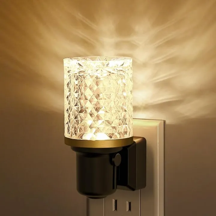 JandCase LED Night Light, Dimmable Night Lights Plug into Wall, Modern Nightlight with Auto On Off Light Sensor, 3000K Soft White Night Light 0-100LM Brightness for Bathroom Hallway Bedroom Decor