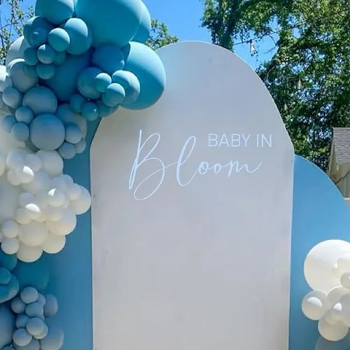 CANTLY Baby in Bloom Decal - Baby Shower/Gender Reveal Party Decorations Supplies Wall Stickers, Bloom Sign Wall Decals, Balloon Arch and Party Backdrop Decorative Wall Stickers