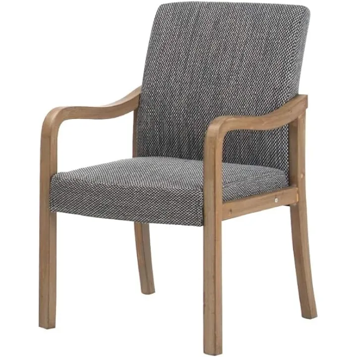 Kitchen Dining Chair,Solid Wood Backrest Home Study Armrest Leisure Hot Pot Hotel Restaurant Chair Chair (Color : Grey, Size : A)