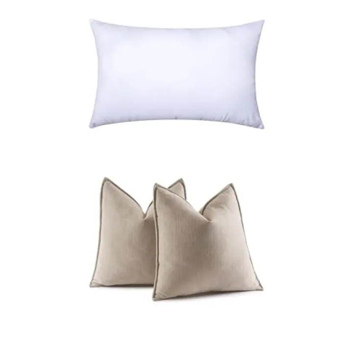 MIULEE Throw Pillow Insert and Beige Decorative Pillow Covers