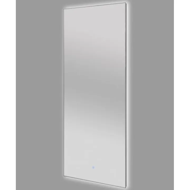 Pibbs Lucia 72” LED Backlit Salon Mirror - Silver Frame, Dimmable Built-in Lighting, Full-Length Wall Mount, Energy Efficient, On/Off Button, Ready to Hang - PIB-16MIR