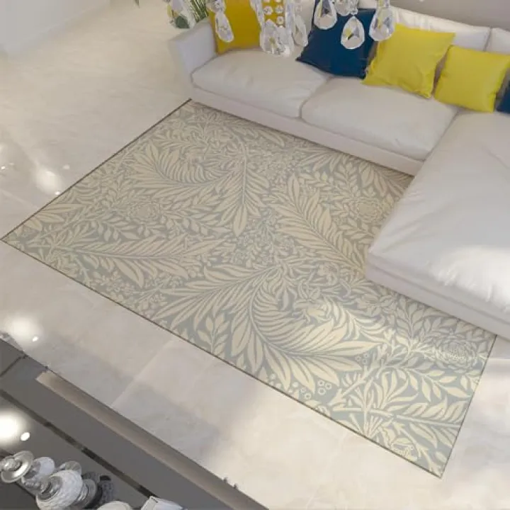 HOBBOY Farmhouse Area Rug William Morris Floral Large Carpet Low Pile Floor Mat Living Room Bedroom Entrance Washable Rug Throw Rug 4'x5'6""