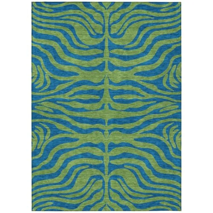 Addison Rugs Chantille ACN1043 Green 2'6" x 3'10" Indoor Outdoor Area Rug, Easy Clean, Machine Washable, Non Shedding, Bedroom, Entry, Living Room, Dining Room, Kitchen, Patio Rug