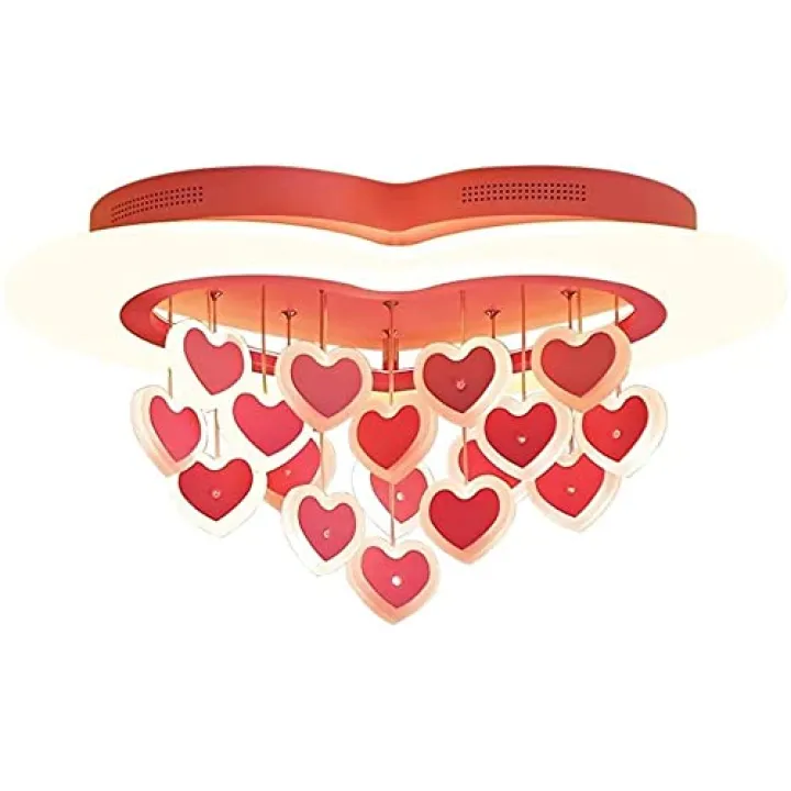 YYNLIN Bedroom Lamp Romantic Heart-Shaped Dining Room Ceiling with Girls(Color:Wei?ES Licht), Size