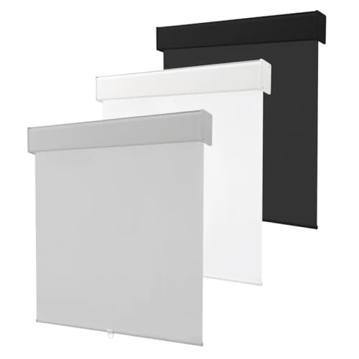 Melodieux 100% Blackout Cordless Free-Stop Roller Shade, Window Blind with Thermal Insulated, UV Protection Fabric. Roller Blind for Office and Home. Easy to Install. Grey, 34" W x 72" H