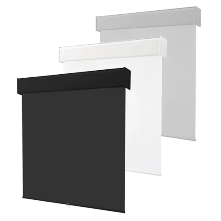 Melodieux 100% Blackout Cordless Free-Stop Roller Shade, Window Blind with Thermal Insulated, UV Protection Fabric. Roller Blind for Office and Home. Easy to Install. Black, 34" W x 72" H