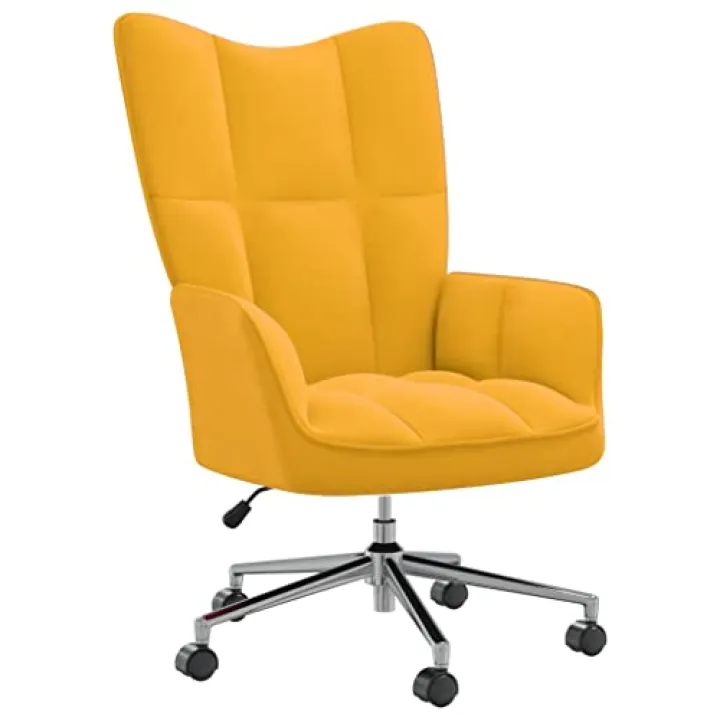 AJSEOYBS Accent Chair Arm Chair Living Room Chairs,Sleeper Sofa Relaxing Chair Mustard Yellow Velvet,for Apartment Living and Home Office