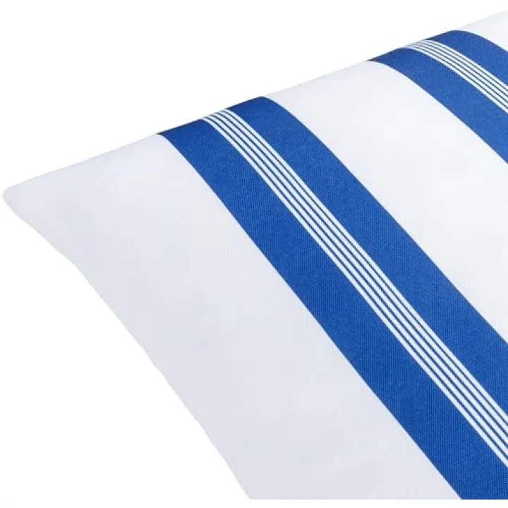 Livabliss Classic Stripe533903 Pillow, Square, Dark Blue/White