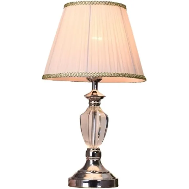Table Light Nightstand Lamp Simple Metal Table Lamp K9 Crystal Lamp Post Bedside Lamp Decorative Nightstand Lamp for Living Room Bedroom Table Lamps for Bedroom