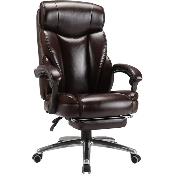 Boss Chair Office Chairs High Back PU Leather Home Office Desk Chairs Swivel Adjustable Office Desk Chair with Casters and Footrest interesting