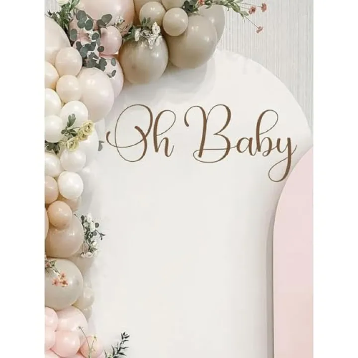 HOTIYOK Oh Baby Sign for Backdrop Oh Baby Baby Shower Stickers Large Baby in Bloom Party Wall Sticker Balloon Arch Letters Decorations Boy Girl Gender Reveal Decor
