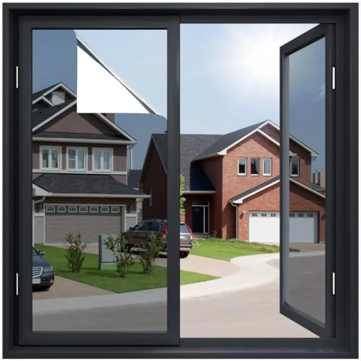 rabbitgoo One Way Window Privacy Film Window Tint for Home, Reflective Mirror Sun Blocking Heat Control UV Protection See Out Not in Office Door Covering, Silver, 29.5 in X 6.5 Feet