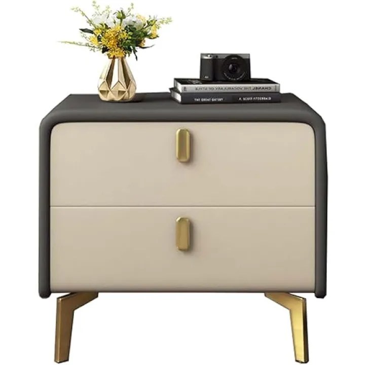 Nightstand, Small Night Stand and Dressers, Modern End Table with Drawer, Minimalist and Practical End Side Table, Side Table with Storage, Fashion Bedroom Furnitur (A 45cm/17.7in)