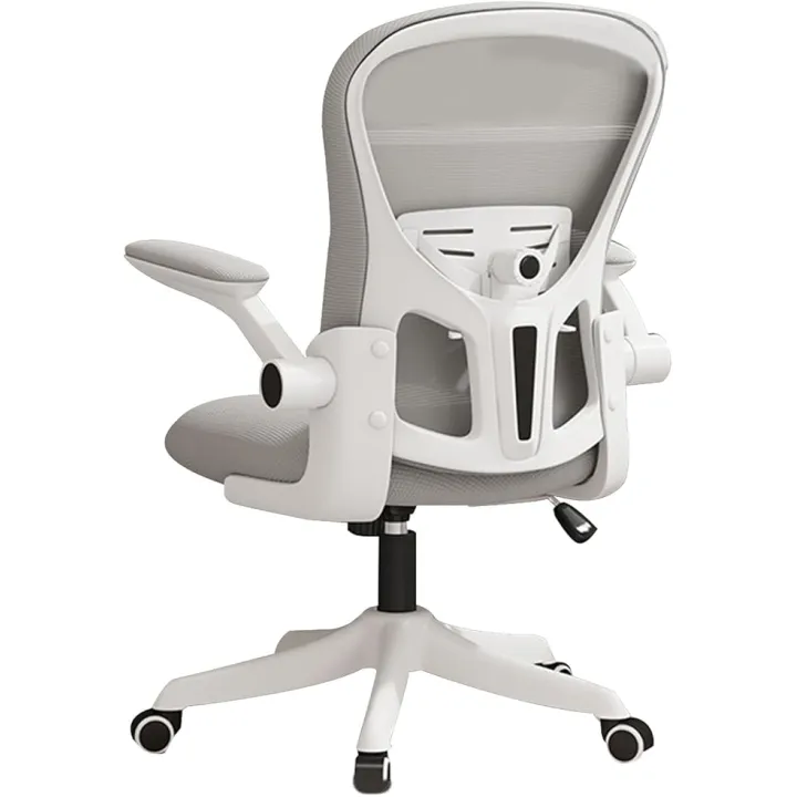 Swivel Chair Office Chair Leisure Fabric Mesh Chair, 360° Free Swivel Computer Chair, Adjustable Desk Chair with Soft Seat Cushion and 90° Flip-Up Arm