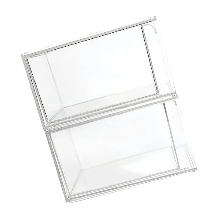 yhuiJGF 2pcs Boxes Storage Box Beauty Organizer Drawers Cotton Swab Container Stackable Clothes Drawer Cosmetic