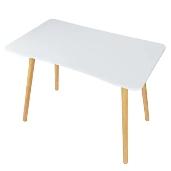 sxvbdway Wood Writing Desk for Student Computer Desk 29 Inch High Home Office Desk Study Table Nordic Style Home Office Study Desk with Ergonomic Edge, Spacious Desktop Writing Table White