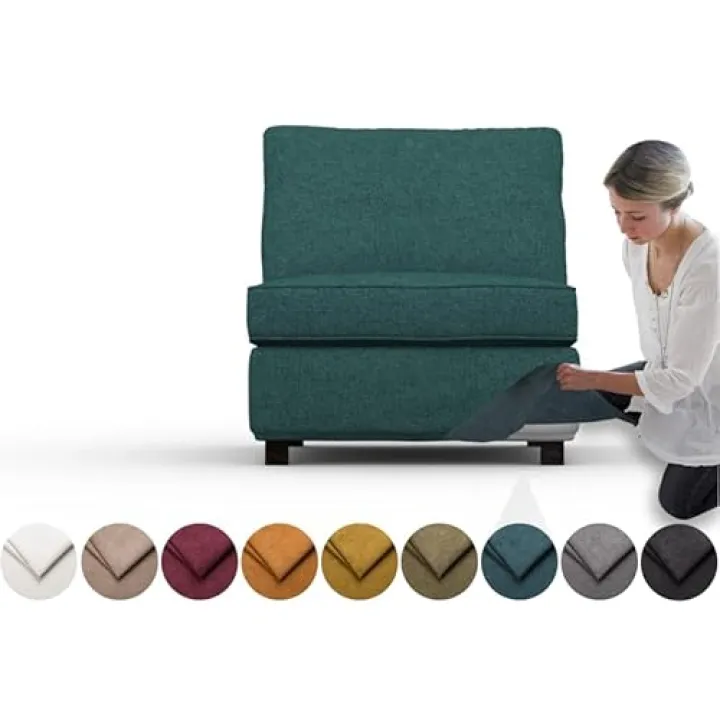 comfortly Cover for Kivik 1 Seat Section, Replacement Slipcover, Heavy Duty 3 pcs Cover, Soft Durable Washable Fabric, Easy to Clean & Replace (Crown - Ocean Blue)