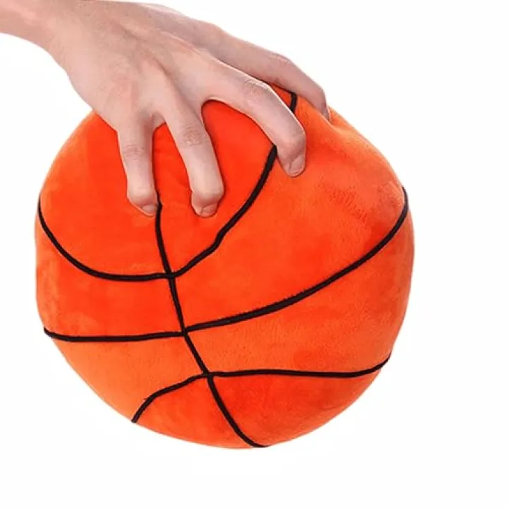 XIYUAN 11.8" Plush Soccer Ball Soft Football Plush Toy Stuffed Football Basketball Throw Pillow Fluffy Football Plushies Toy Sport Gift Sports Theme Room Decor for Kids Boy Girls (Basketball)