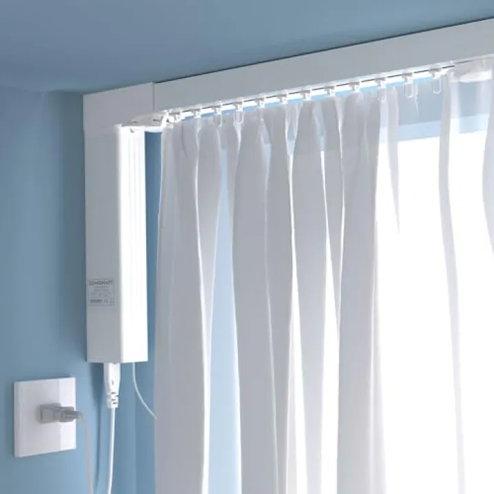 Motorized Curtain Rods with Remote | Matter-Certified WiFi Electric Curtains Compatible with Apple Home, Alexa, Google Assistant, SmartThings | Automatic Curtain Opener (2.1m (82.6inch))