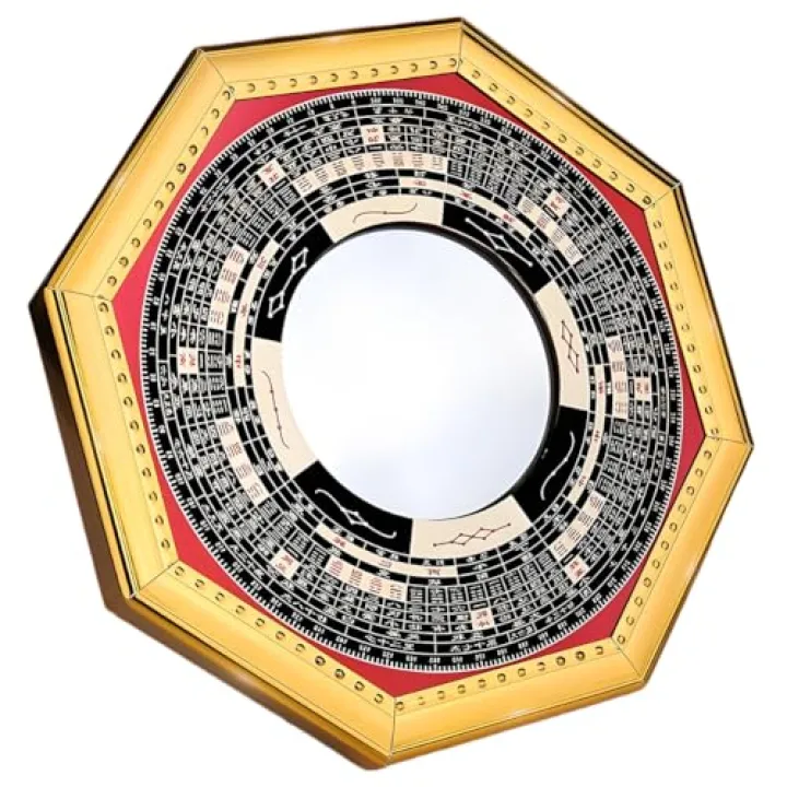 Glomora Bagua Mirror,Traditional Chinese Feng Shui Convex/Concave Bagua Mirror for Home Business Lucky Protection Against Harmful Special (5.31in Concave Mirror)