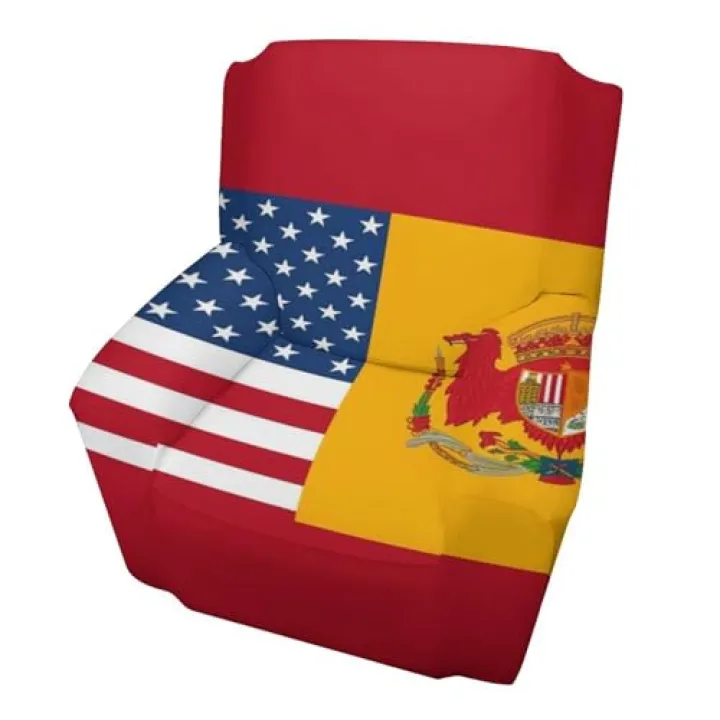 YJWANDO Durable Single Sofa Slipcover, American Spain Flag Print Soft Sofa Cover Versatile Sofa Cover Decorative Sofa Cover Lightweight Sofa Cover