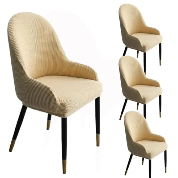 Curved Bar Swivel Dining Chair Covers,Semi Circular Dining Chair Covers,Slipcover with Armrest Back Set of 2/4/6 Chair Slipcover With Round Backs Arms Curved Accent,Dining Chair Height Chair Protector