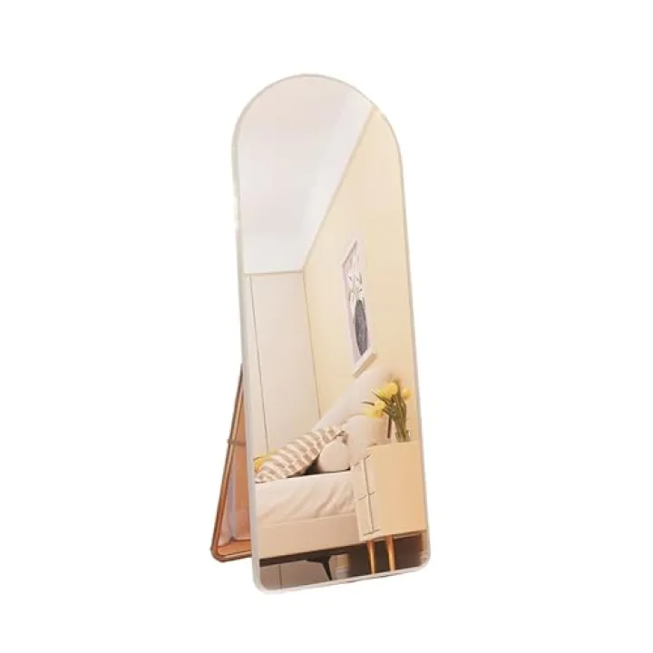 ZDMEI Full Length Mirror,Arched Standing Mirror,Floor-Standing Full-Length Mirror with Stand,Suitable for Living Room,Bedroom,Cloakroom,Corridor,Clothing Store(Silver,150x40cm)