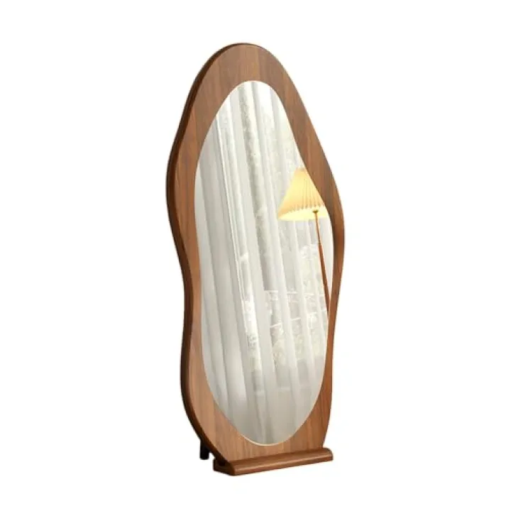 ZDMEI Full Length Mirror,Irregular Dressing Mirror,Standing Mirror Full Length Mirror,Suitable for Living Room,Bedroom,Cloakroom,Corridor,Clothing Store(Brown,160x50cm)