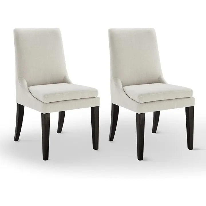 Upholstered Dining Chairs Modern Sidechair Performance Fabric High Back Armlesschair for Diningroom Kitchen,Cream,Set of 2(1 Box)
