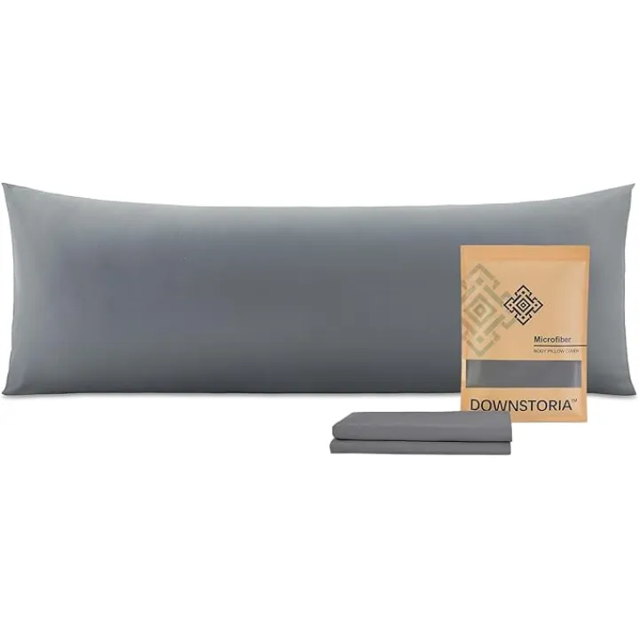 Body Pillow Pillowcase, Ultra Soft Microfiber Long Pillow Cover, Envelope Closure Large Pillow Cases 20x54 inch (Dark Gray)